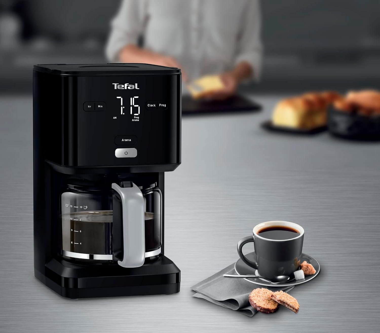 Tefal SmartN'Light Digital Coffee Maker 1.25L Black